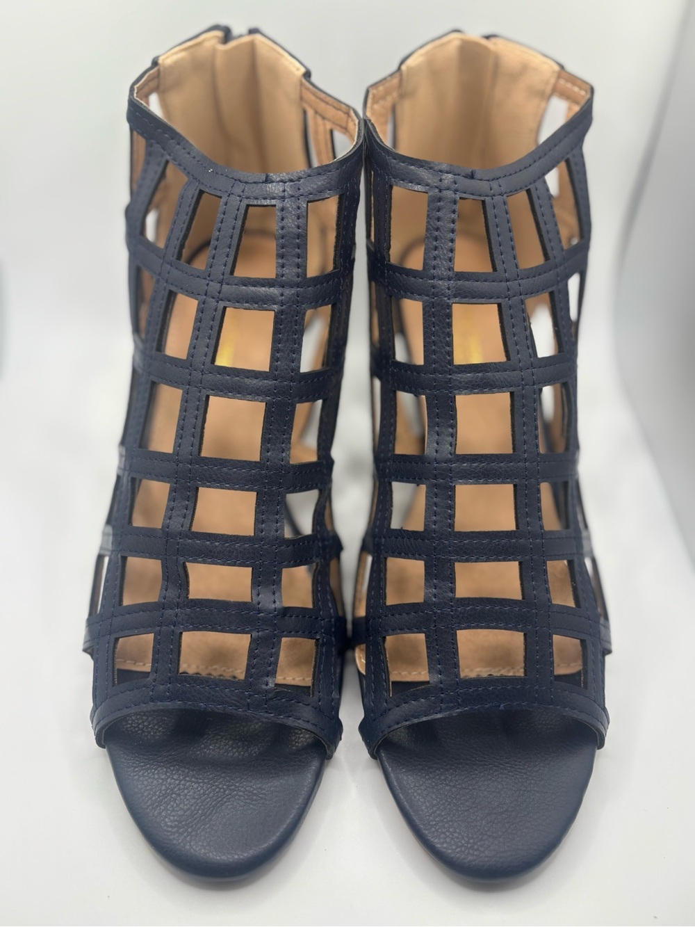 Henry Ferrera Bologna Women’s Open Toe Sandals Navy Size 8.5 NWB